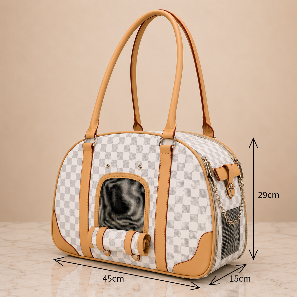 Monaco Pet Checkered Shoulder Bag