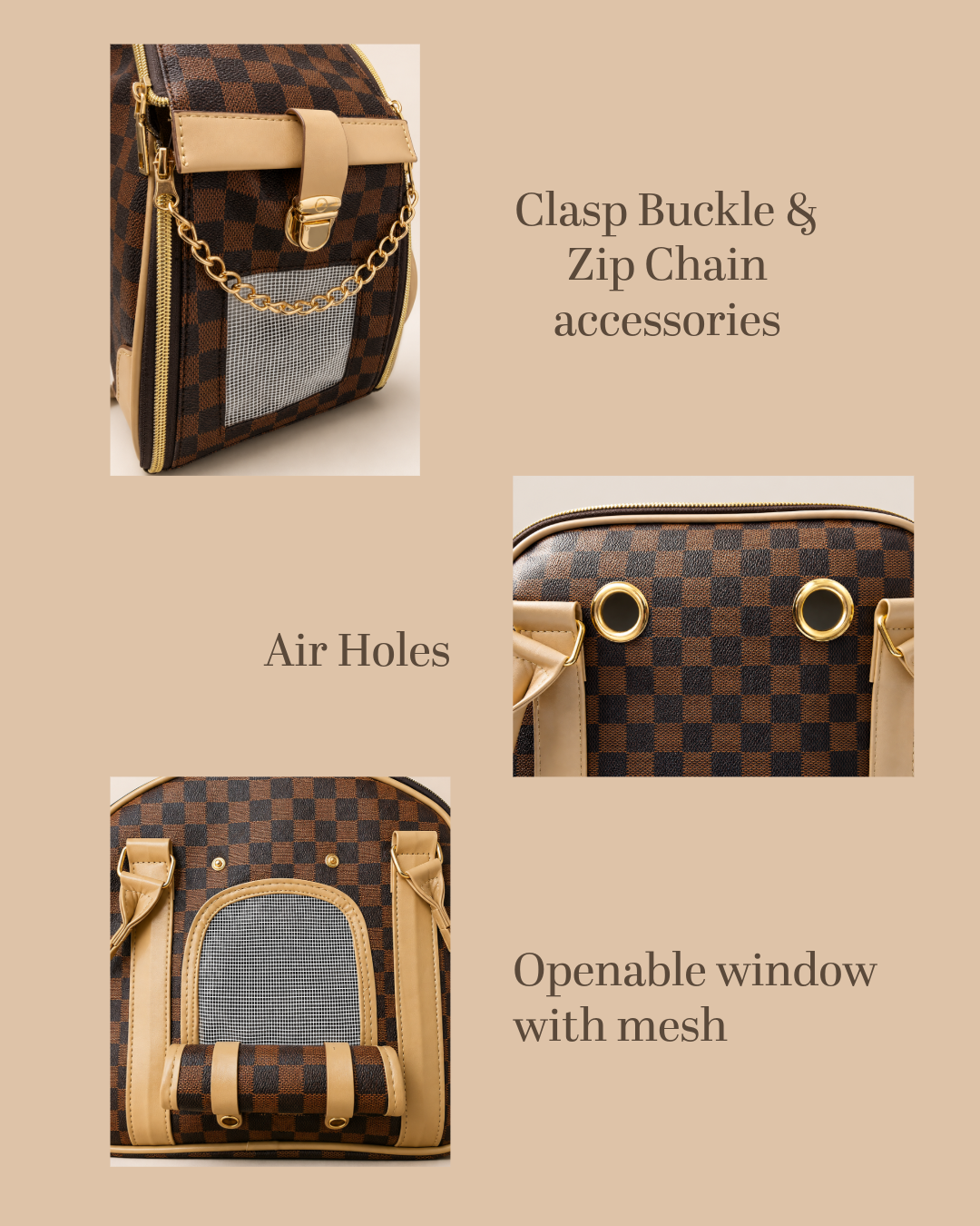 Monaco Pet Checkered Shoulder Bag