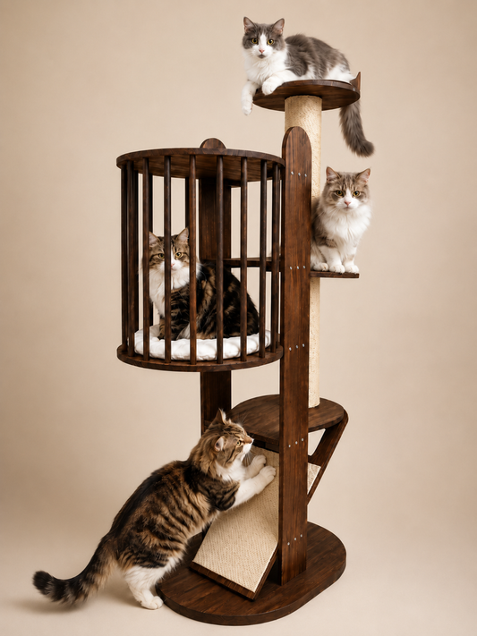 Slat Catio Cat Tree w/ Scratching Post (165cm)