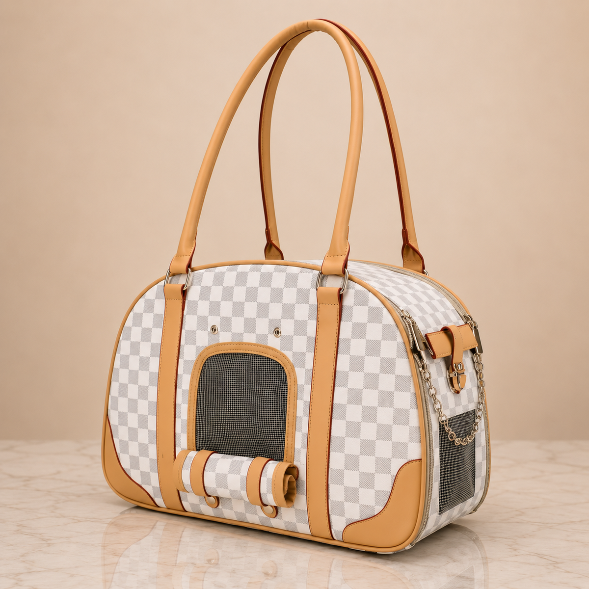 Monaco Pet Checkered Shoulder Bag